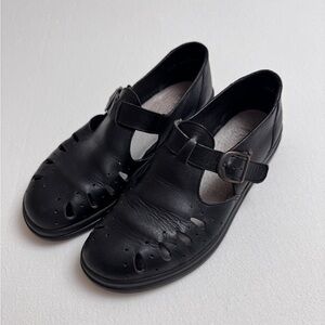 Rieker Black Leather Mary Jane Loafers Size 39 Casual Comfort Grudge